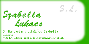 szabella lukacs business card